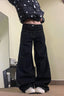 Star Letter Print Wide Leg Jeans