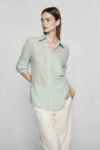 Linen V Neck Relaxed Blouse