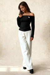 Slim Fit Off Shoulder Sweater