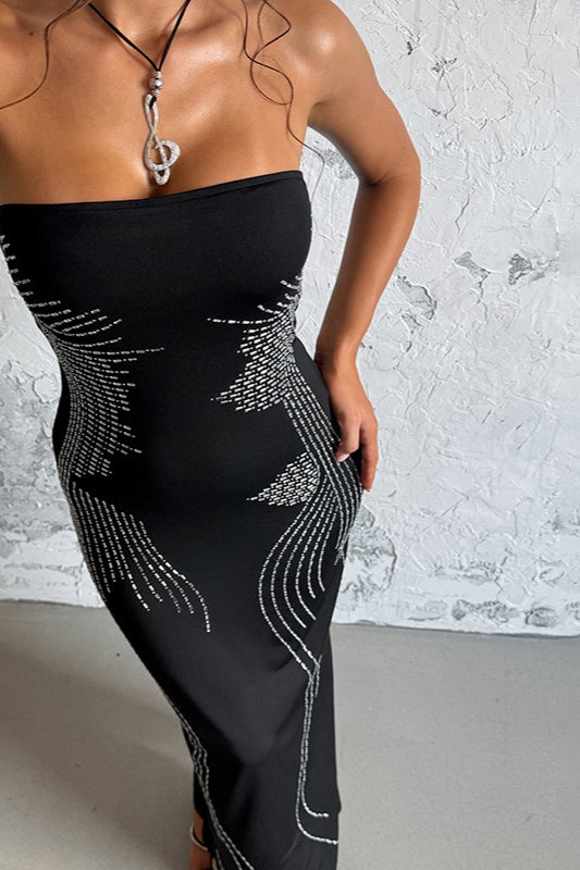 Chic Angel Wing Slim Rhinestone Strapless Formal Dress Secondary image