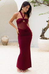 Sheer Halter Backless Birthday Dress