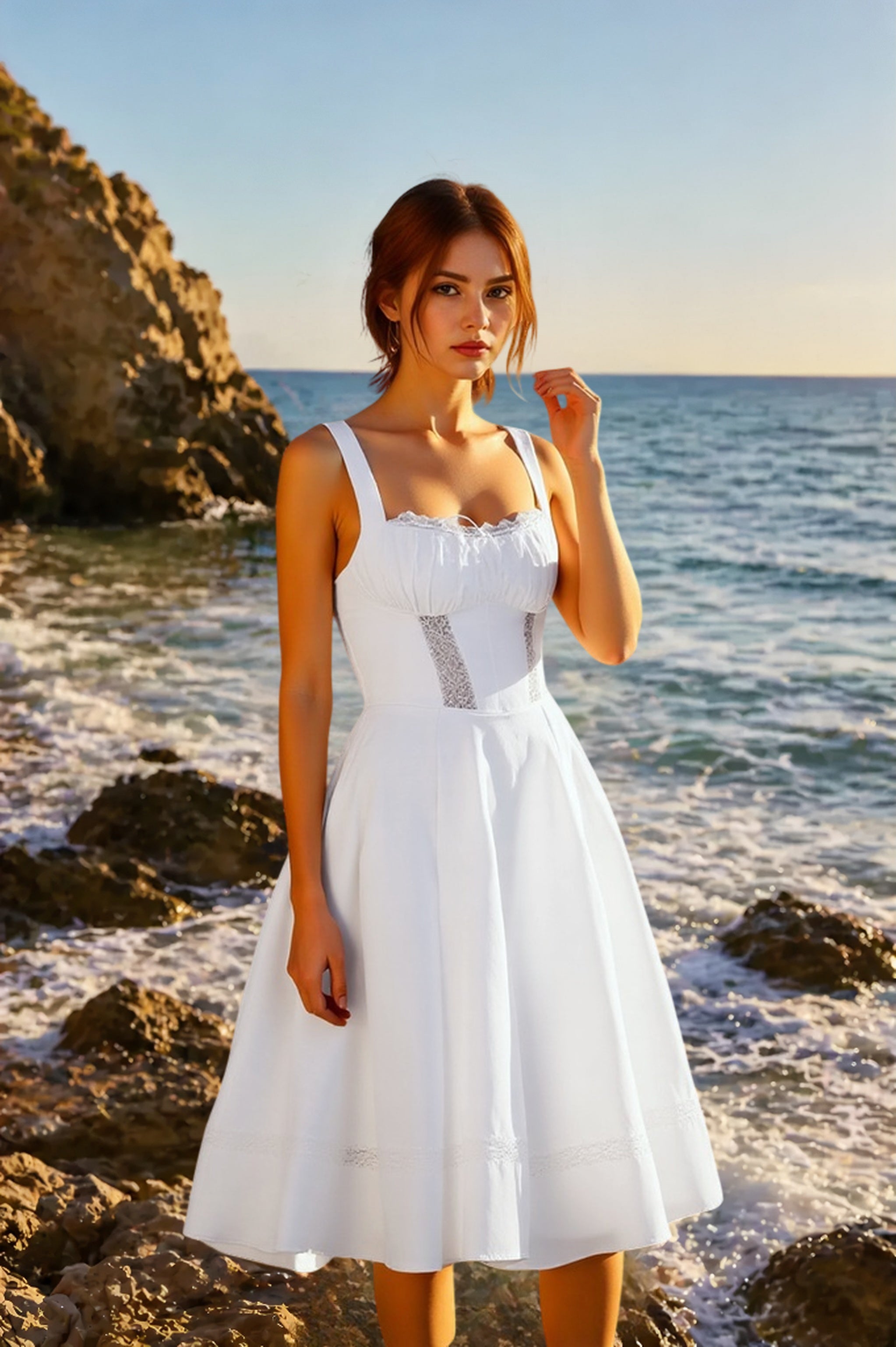 Elegant Lace Insert Maxi Slip Dress Main image