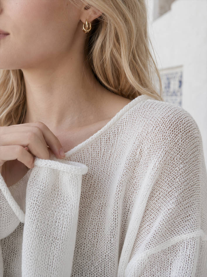 Hollow Draped Snug Knit Top Secondary image