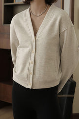 Vintage Cotton V Neck Cardigan