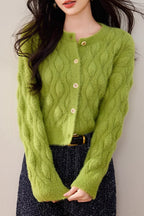 Faux Fur Cable Knit Cardigan