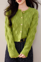 Faux Fur Cable Knit Cardigan
