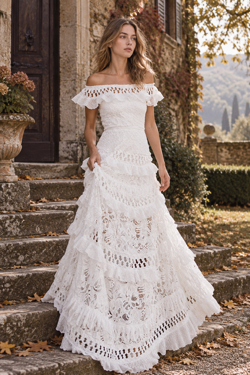 One-Shoulder Ruffle Evening Maxi Dress Main image