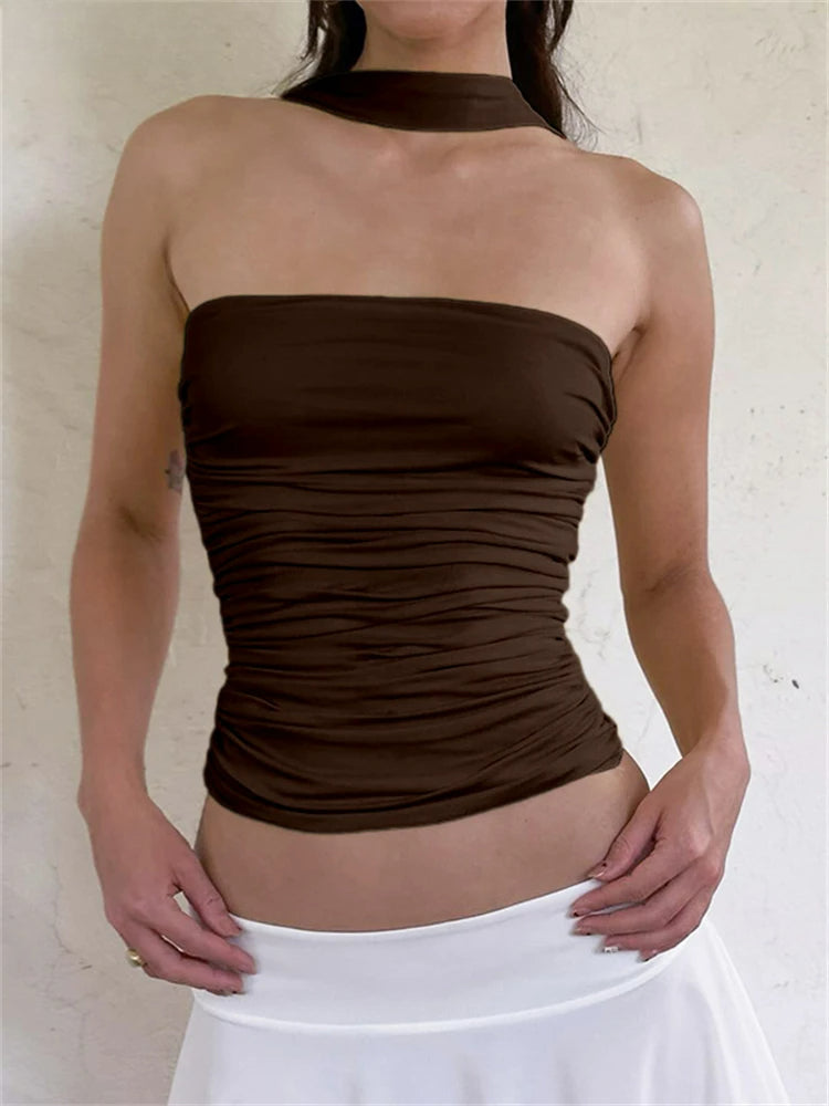 Solid Slim Fit Corset Tube Strapless Secondary image