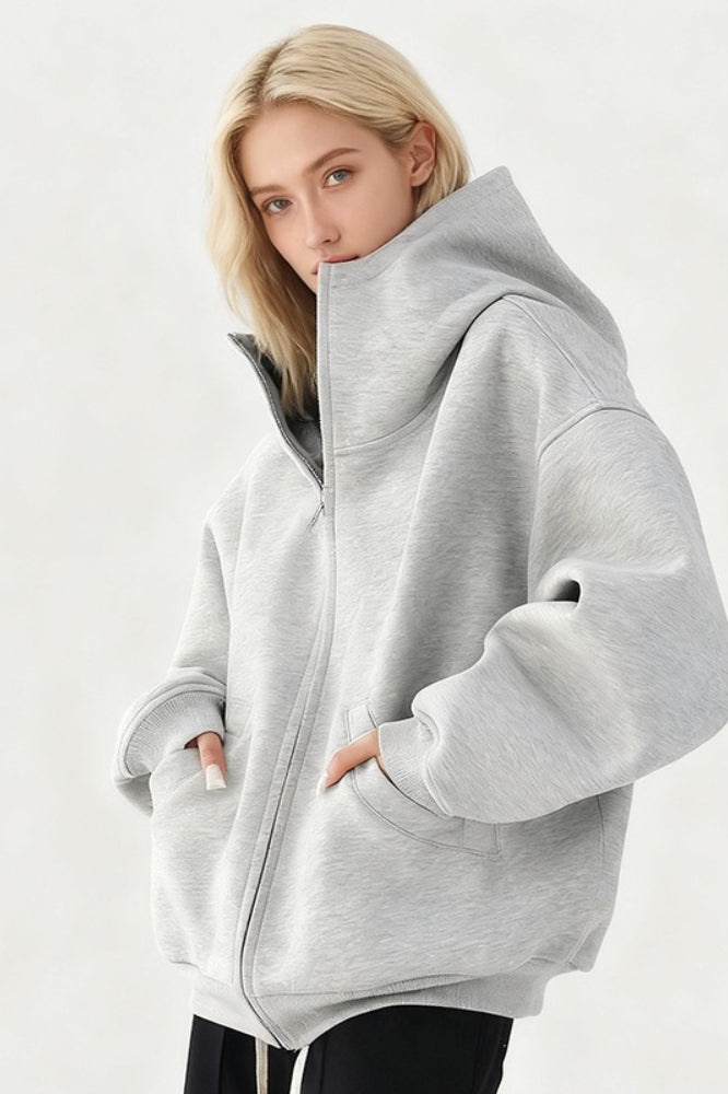 Heavyweight Structured Print Zip Hoodie Main image