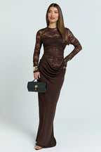 Lace Panel Bodycon Lace Dress