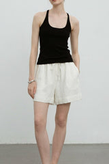 Linen Drawstring Relaxed Shorts Pants