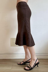 Suede Mermaid Bodycon Skirt