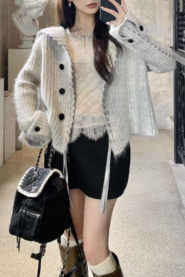 Handmade Knit Cardigan Sweater Main image