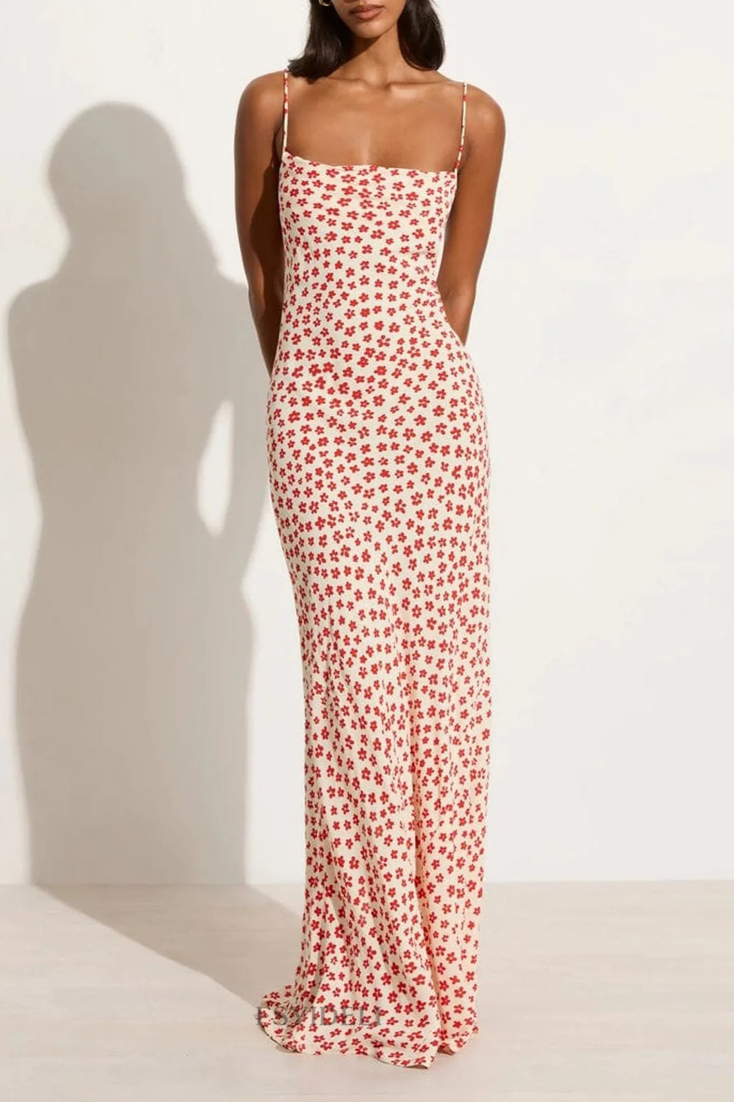 Printed Square Neck Sleeveless Floral Dress Secondary image