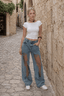 Y2K Mesh See Through Relaxed Straight Jeans