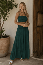 Casual Tube Top Maxi Skirt Set