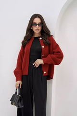 Solid Color Relaxed Knit Cardigan