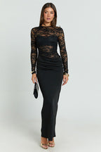 Lace Panel Bodycon Lace Dress