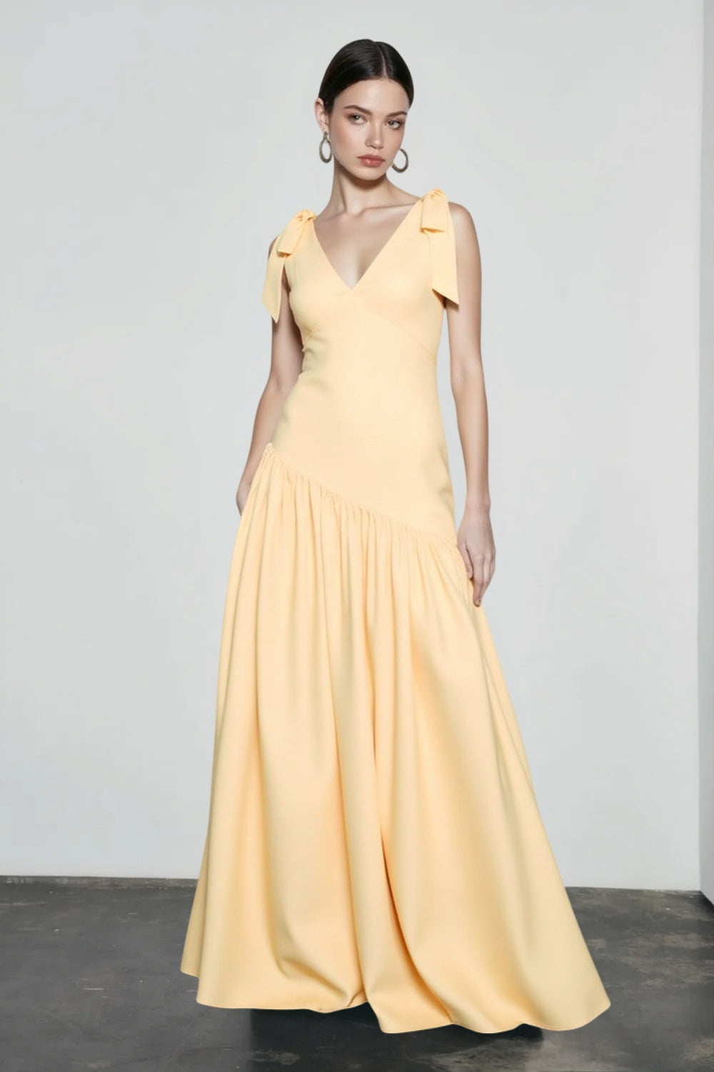 Elegant Bow Strap Fitted Flared Sleeveless Party Dress Main image