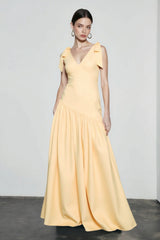 Elegant Bow Strap Fitted Flared Sleeveless Party Dress