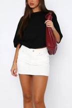 Casual Retro Fitted Denim Mini Skirt