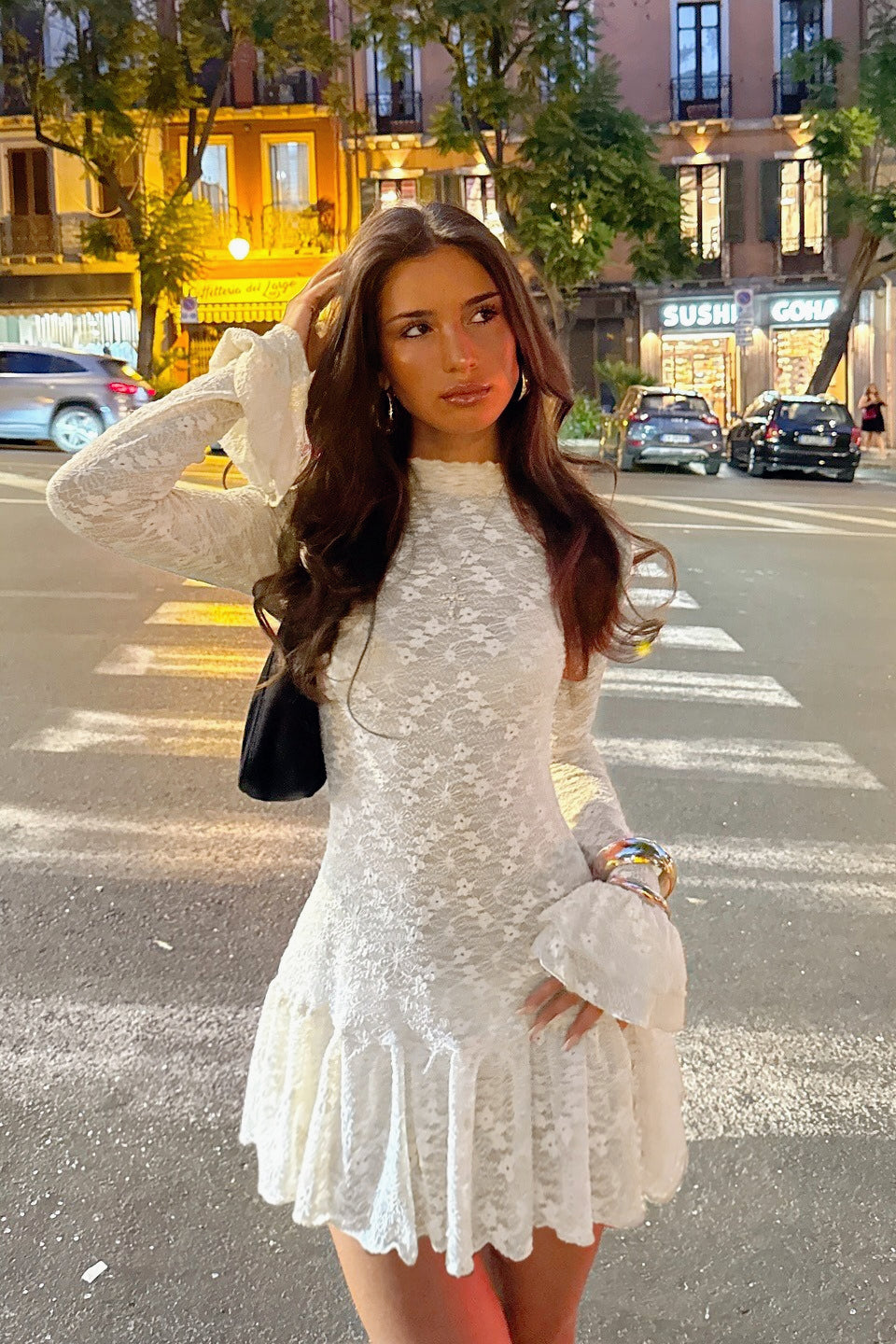 Sheer Lace Long Sleeve Birthday Dress Main image