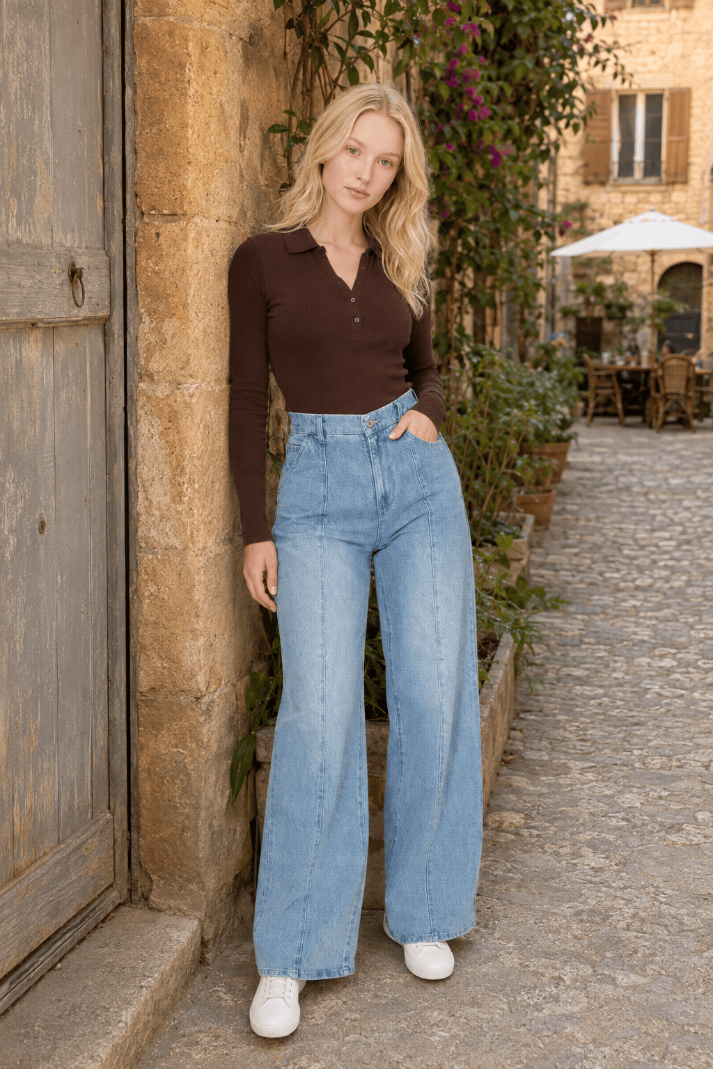 High Waist Straight Leg Jeans