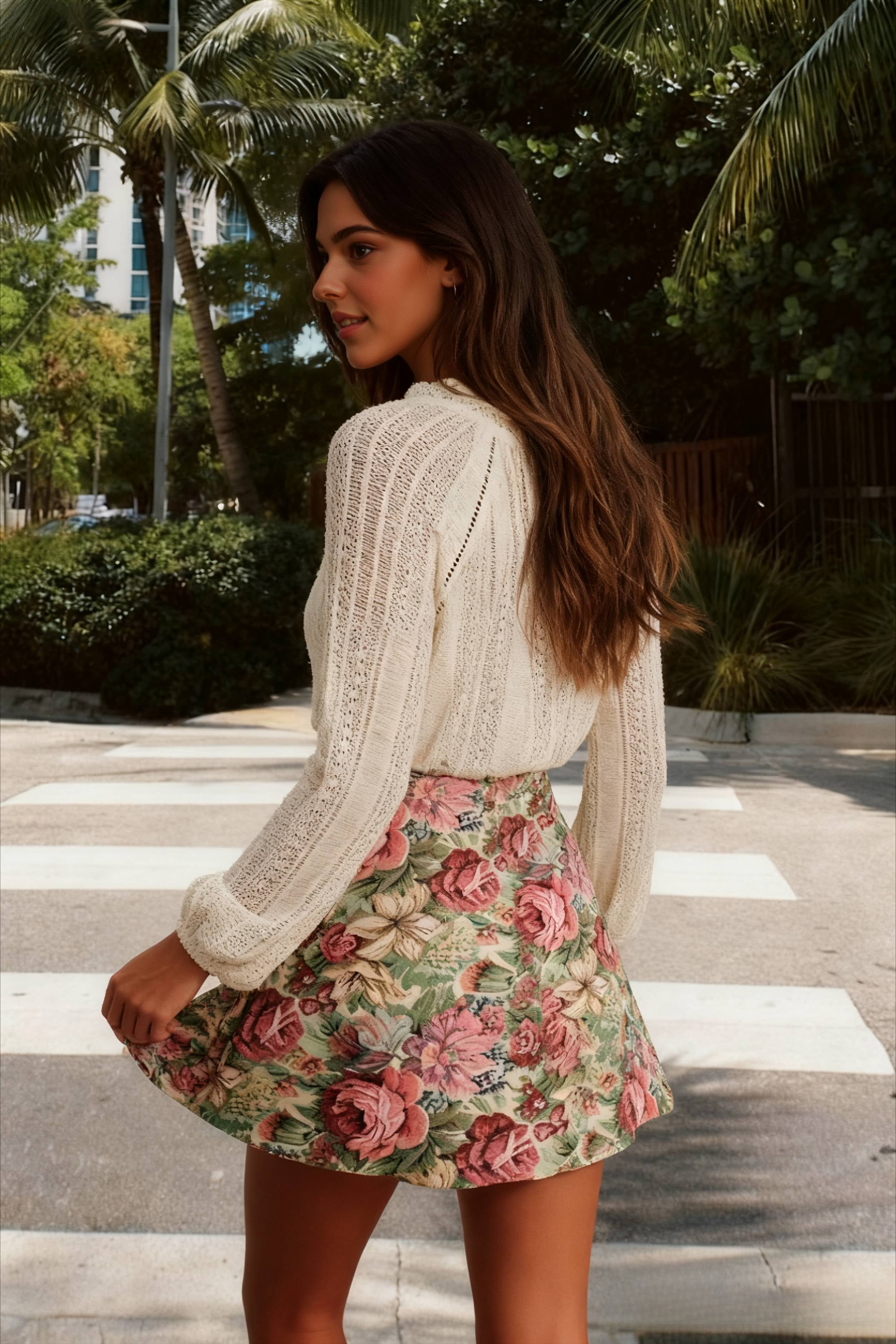 Long V-Neck Lace Button Up Shirt Secondary image