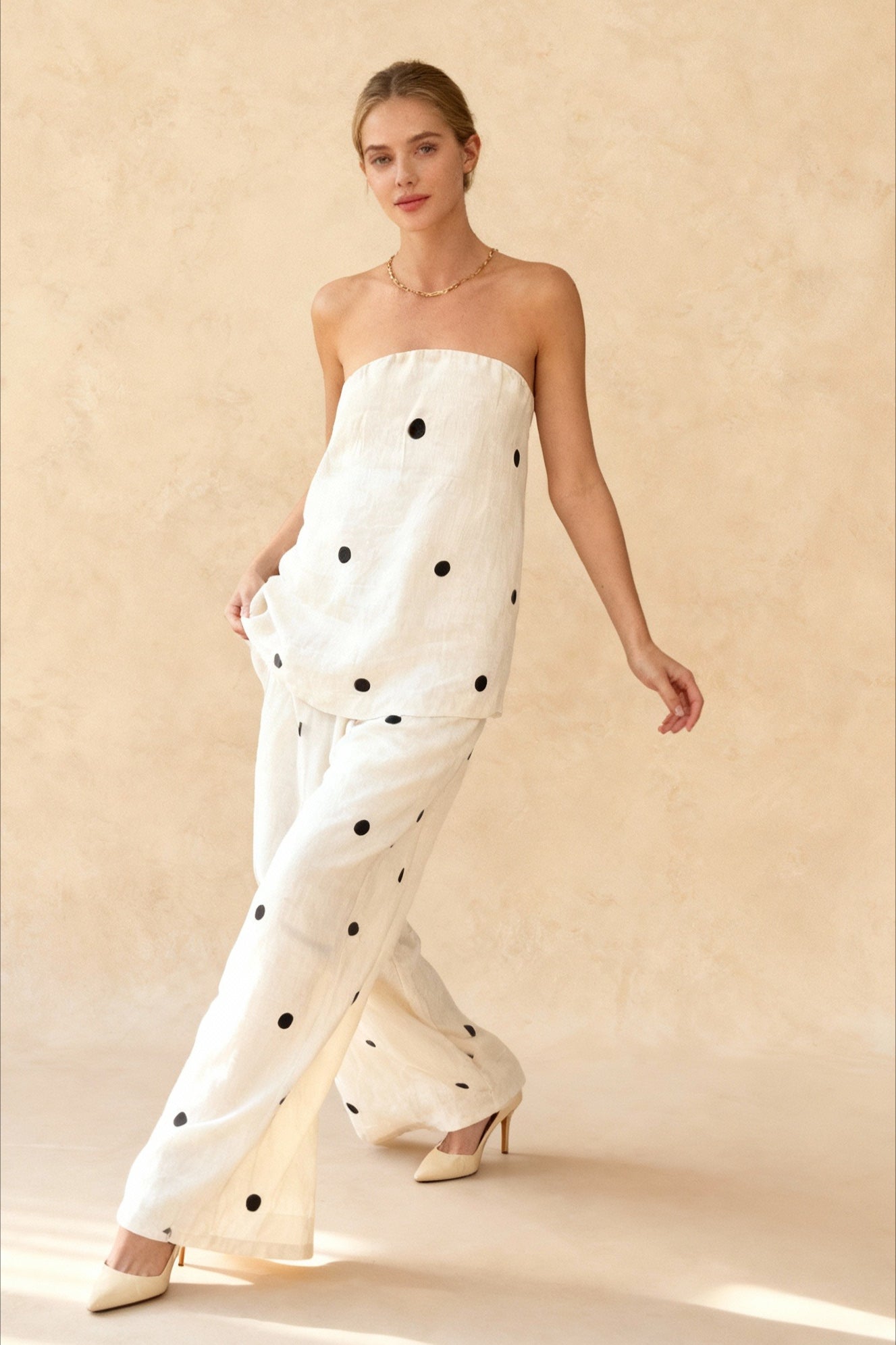 Cotton Polka Dot Tank Two Pieces Set Secondary image