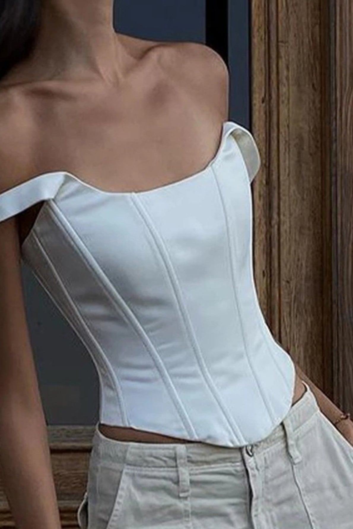 Solid Color Boned Square Neck Tank Top Main image