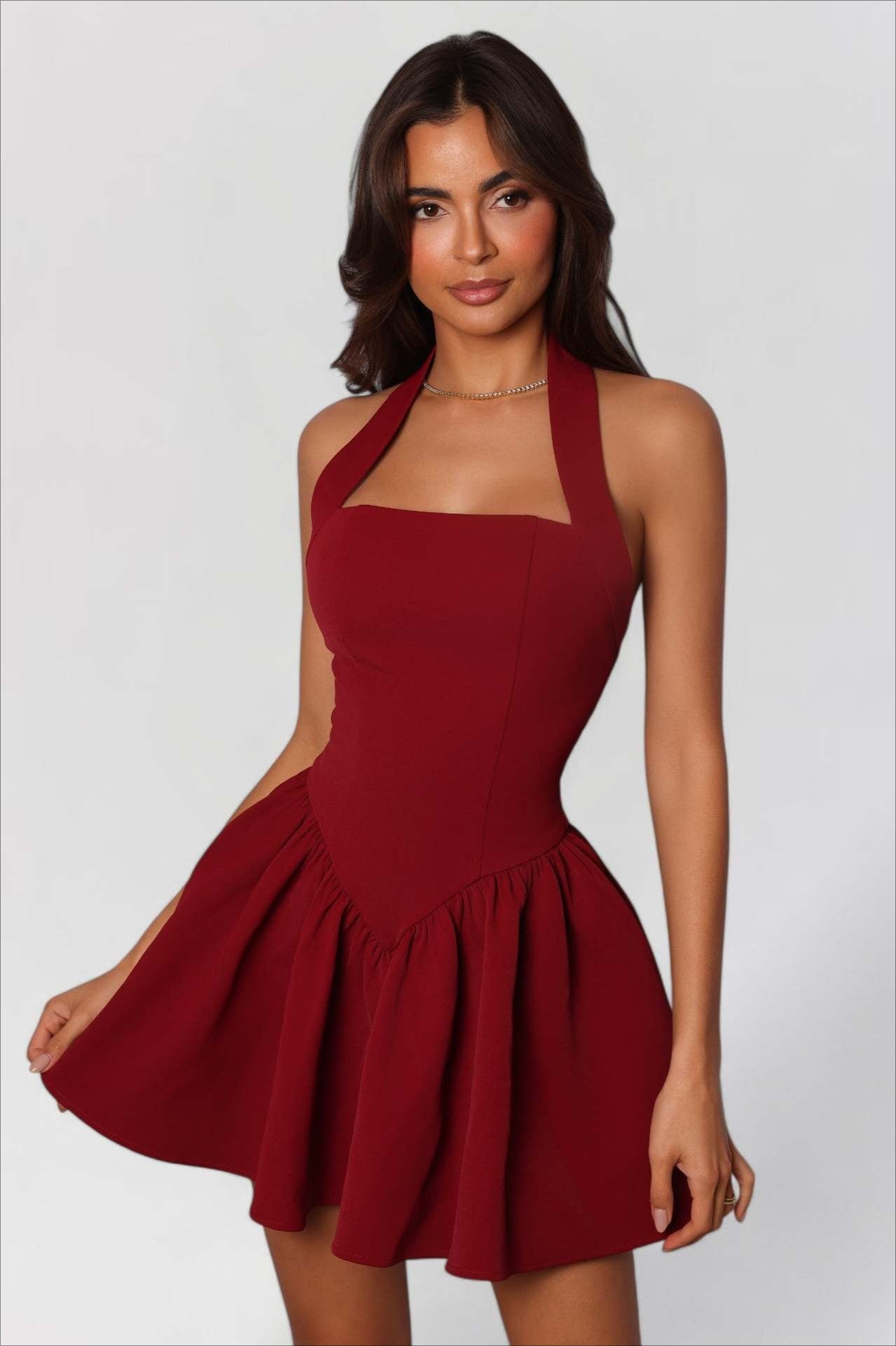 Low-Back Ruffle Mini Party Dress Secondary image