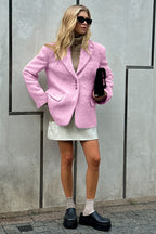 Soft Pile Relaxed Fit Lapel Blazer