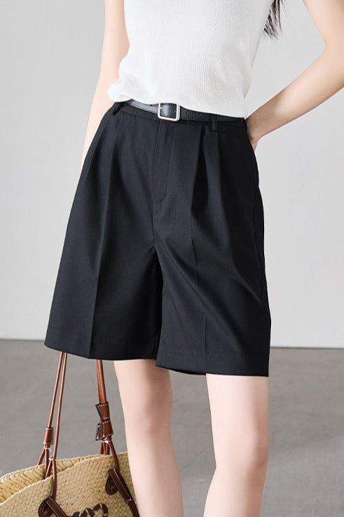 Loose Fit Straight Tailored Casual Shorts