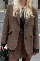 Houndstooth Single-Breasted Blazer