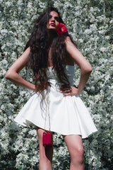 Satin Corset Mini Party Dress