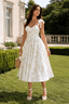 Spaghetti Strap Long Fitted Slim Floral Dress