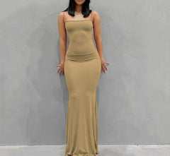 Satin Slip Backless Maxi Dress