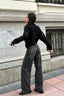Leopard Star Patch Straight Leg Jeans