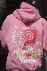 Spider Web Letter Print Hoodie