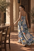 Vacation Coconut Print Loose Boho Dress
