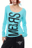 Oversized Letter Graphic Fitted Long Sleeve T-Shirt