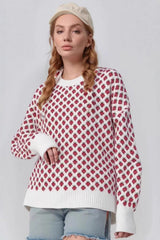 Strawberry Jacquard Knit Sweater