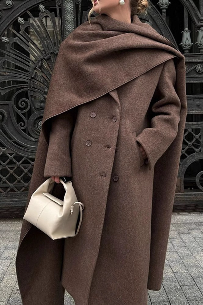 Shawl Collar Extra Long Wool Chic Overcoat Main image