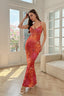 Print Low-Cut Slip Birthday Dress