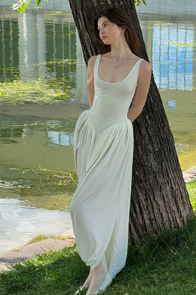 High Slit Open Back Slip Dress Secondary image
