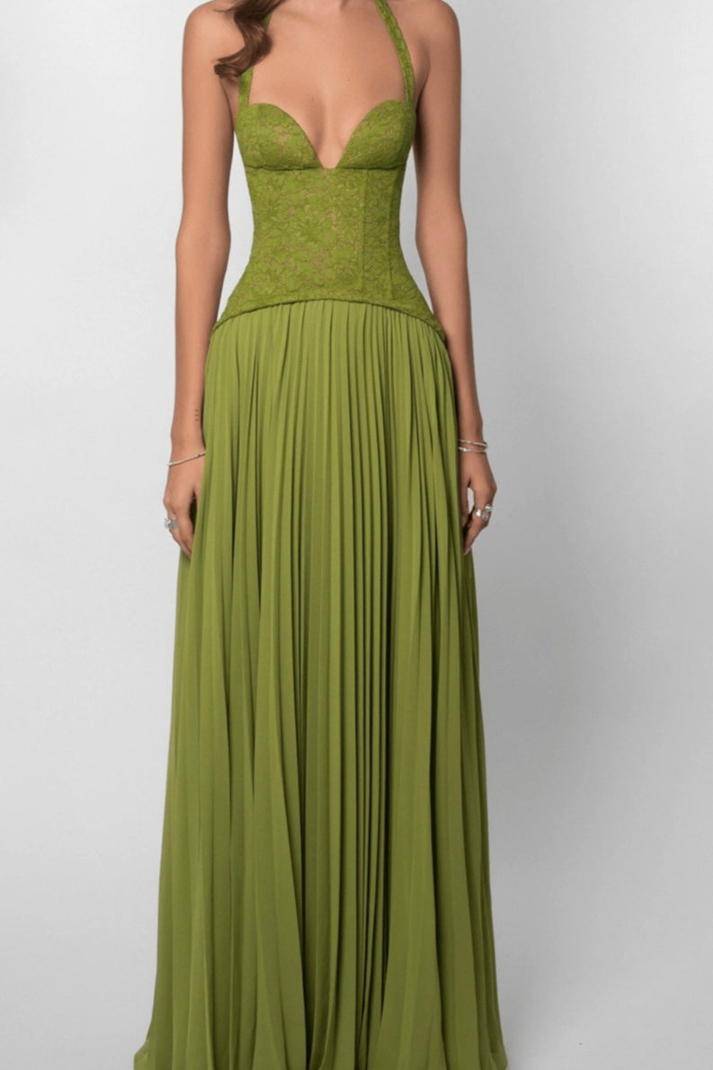 Low Cut Halter Bodycon Vacation Dress