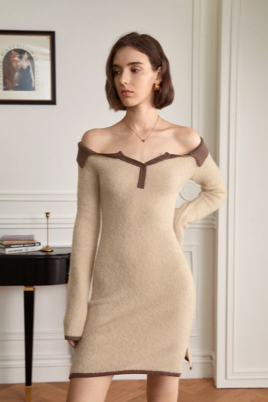 Cozy Slouchy Off Shoulder Knit Bodycon Sweater Dress Secondary image
