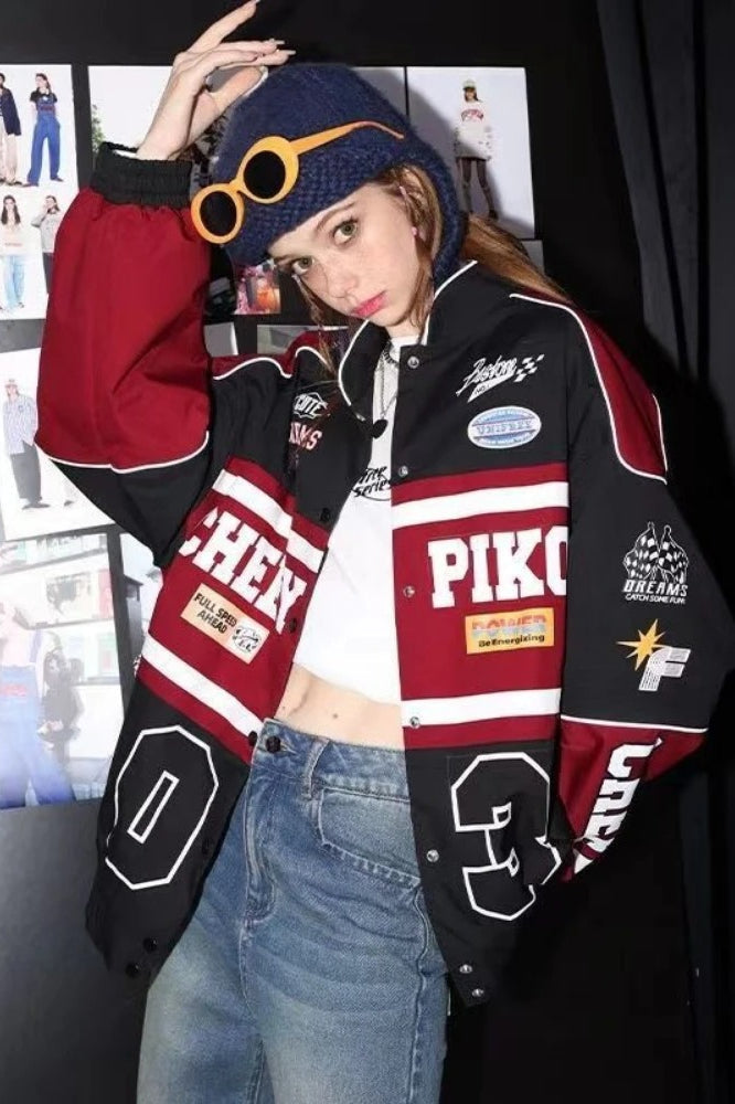 Retro Racing Baseball Bomber Jacket Main image