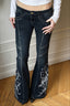 Y2K Graphic Print Slim Flare Leg Jeans