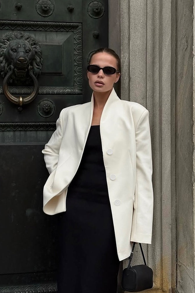 Elegant Stand Collar Slim Blazer Main image